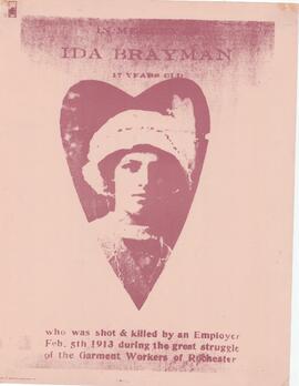 In Memory of Ida Brayman, 17 years old, who was shot and killed by an employer Feb. 5, 1913, duri...