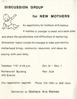 Discussion group for new mothers