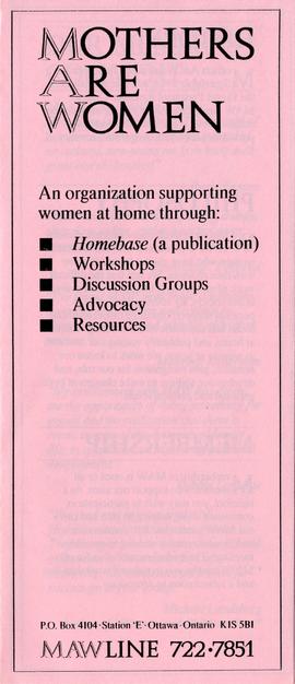 Mothers are Women-Publicity pamphlet