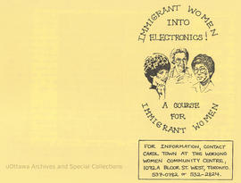 Immigrant women into electronics pamphlet: front