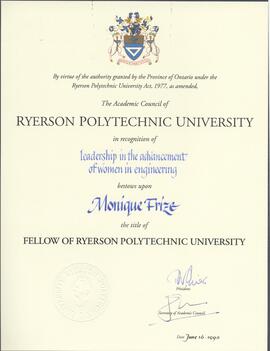 Ryerson Polytechnic University - Fellow of Ryerson Polytechnic University