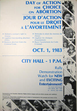 Day of Action for Choice on Abortion / Jour d’Action pour le droit à l’avortement